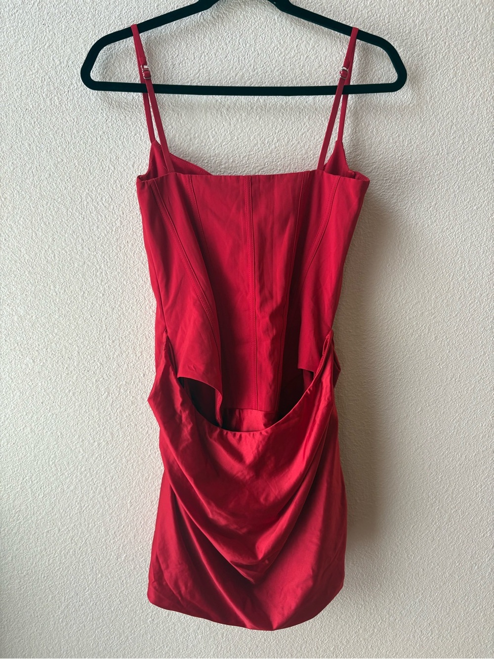 Oh Polly Lovella Draped Corset Mini Dress in Red - Picture 7 of 8